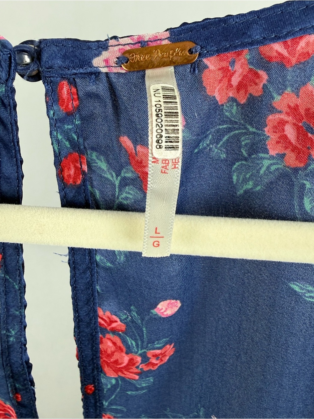 Free People Butterfly Babe Maxi Dress Blue Floral Lace Open Back L - Picture 9 of 9